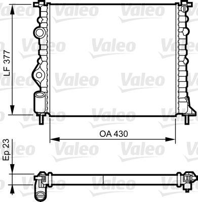 SU RADYATORU (430X377.5X23) CLIO II LOGAN 04> MEGANE 96> KANGOO 01> 1.4 1.6 1.5 D 1.9 (AL+KLIMASIZ+ - VALEO - OEM 7700838134