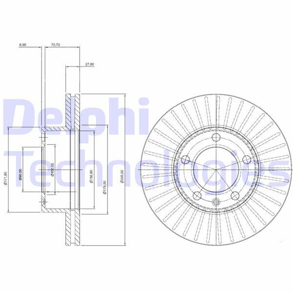 FREN DISKI ON HAVALI MASTER MOVANO INTERSTAR 98=> - DELPHI - OEM 4403038