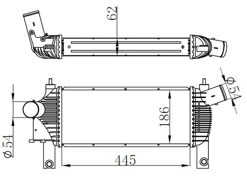 INTERCOOLER BRAZİNG INTERCOOLER A/M(445X185X64)NAVARA II D4D 2005+/PATHFİNDER 2005+ 96622 - ORIS - OEM 14461