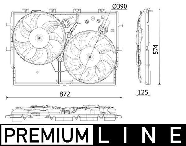 Kühlmittelkühler-/Kondensator-Lüfter FIAT DUCATO — MAHLE CFF550000P - MAHLE