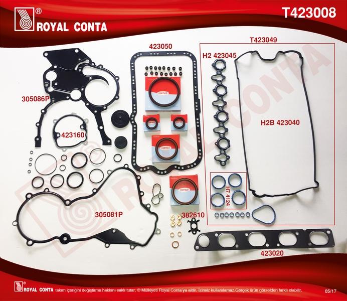 TAKIM CONTA (CORTECO KEÇELİ+REINZ SUBP.LAST+SKC`SİZ) MASTER 2.2-2.5 DCI (G9T-G9U) - ROYAL