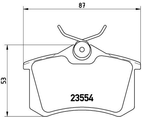 ARKA BALATA FLUENCE-MEGANE II-III-P207-P308-P307-PARTNER-BERLINGO-C2-C3-C4-CROSSLAND- BORA-PASSAT 97>GOLF IV-V-POLO (87x52,9x17) - BREMBO - OEM 1J0698451P