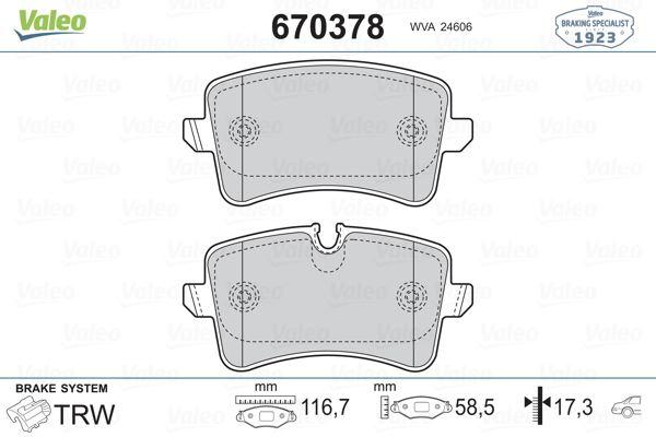 FREN BALATASI ARKA (116.4MM) A4 A5 Q5  08- - VALEO - OEM 8K0698451
