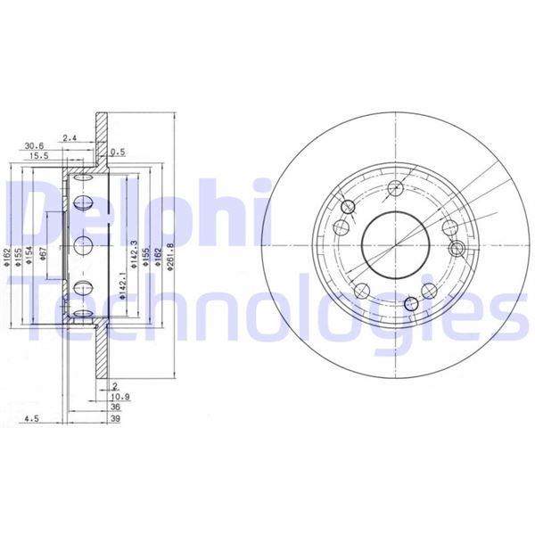 FREN DISKI ON MERCEDES 190 W201 - DELPHI - OEM A2014211212