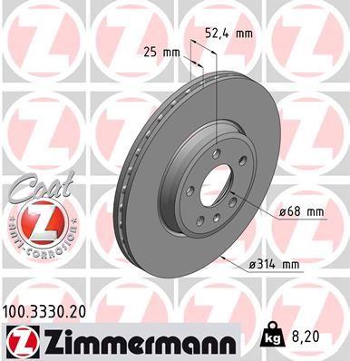 ÖN FREN AYNASI HAVALI A4 8EC 2.0 TDI 06- A4 8K2 A4 AVANT 8K5 1.8 TFSI/1.8 TFSI QUATTRO/2.0 TFSI/2.0 986479467-DF4866S - ZIMMERMANN - OEM 8K0615301