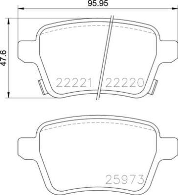 ARKA FREN BALATASI OPEL CORSA E 14>19 ADAM 14 - BREMBO - OEM 95517078