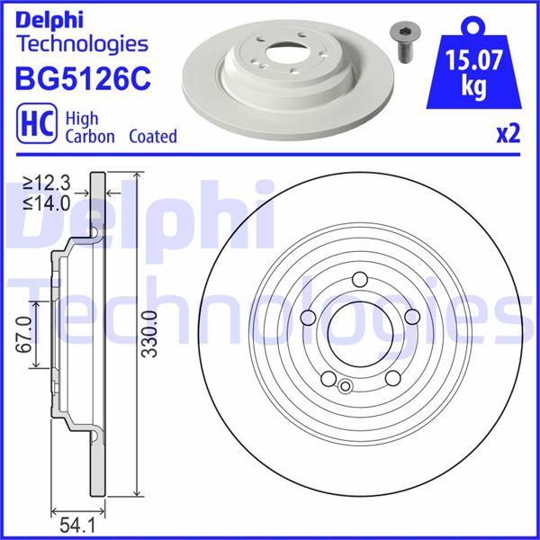 FREN DISKI ARKA MERCEDES GLE-CLASS V167 18>21 - DELPHI - OEM A1674238700
