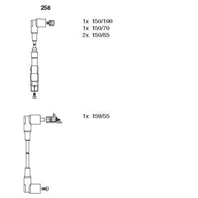 ATESLEME KABLOSU SETI MERCEDES M102 M111 W201 W123 C123 W124 C124 - BREMI - OEM A1021501918