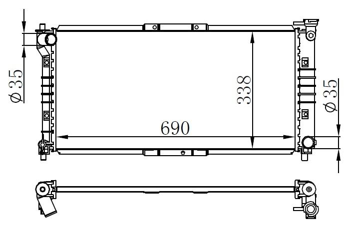 RADYATOR BRAZİNG MT(690X338X26)626 93-97 - ORIS - OEM FS11