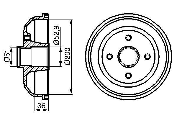 ARKA FREN KAMPANA CORSA C (01>11) ABS'SİZ - BOSCH - OEM 9196287