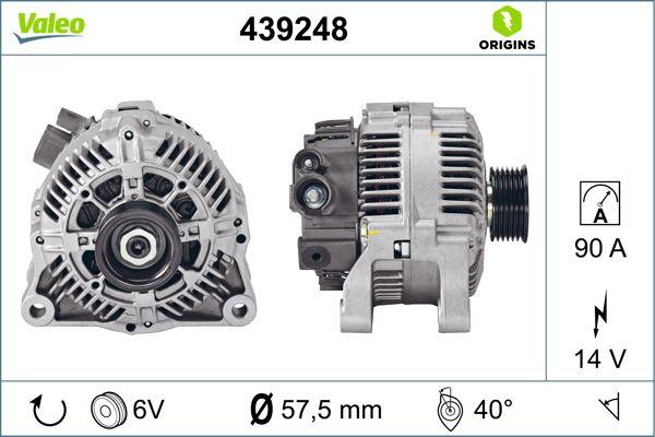 ALTERNATÖR 90A PEUGEOT PARTNER-P206-P306-P307-P406-EXPERT-BOXER CITROEN BERLINGO-JUMPER-JUMPY-XSARA-C5 1.9D DW8 2.0 HDI (542489) - VALEO - OEM 5705.4U