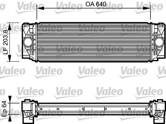 TURBO RADYATÖRÜ (INTERCOOLER) CRAFTER 06> 2.5TDI (640x204x64) - VALEO - OEM 2E0145804