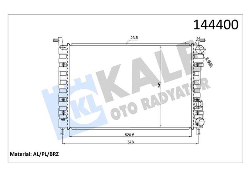 RADYATÖR AL/PL/BRZ PALİO 1.6 16V (MUSURLU) - KALE - OEM 46781486