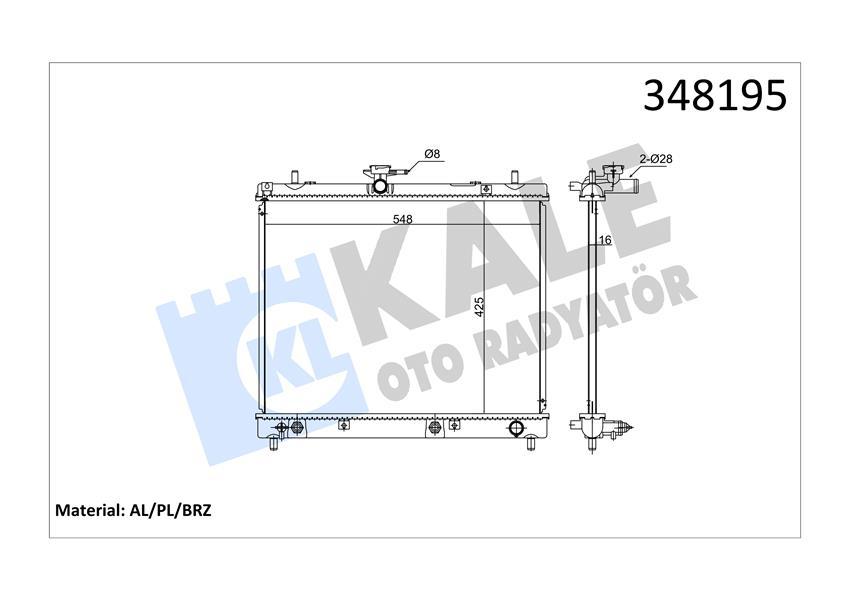 RADYATOR TERIOS (AT) AL PL BRZ - KALE - OEM 16400B1140