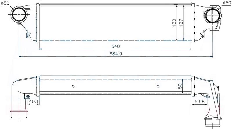 INTERCOOLER BRAZİNG INTERCOOLER A/M(540X127X50)3.20D E46 95+ 96741 - ORIS - OEM 17512246795