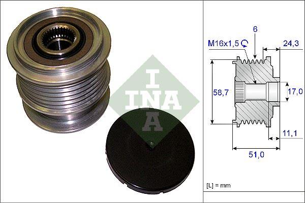 ALTERNATÖR KASNAĞI VOLVO S60 (10=> S80 (10=> V60 (10=> V70 (09=> XC60 (08-17) MONDEO SMAX - INA - OEM 31285489