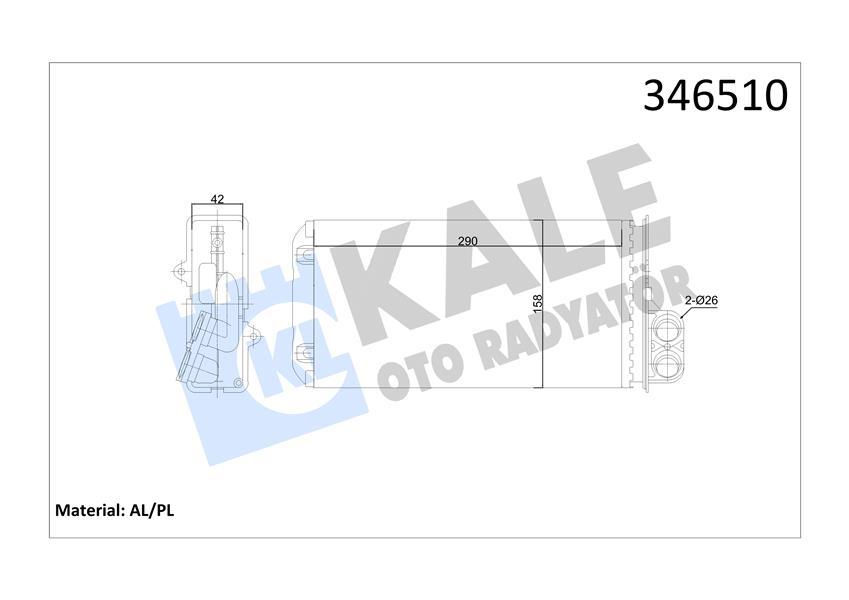 KALORİFER RADYATÖRÜ 607 00> (289x157) - KALE - OEM 6448.J6