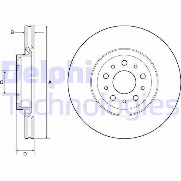 ÖN FREN AYNASI (DİSK) FIAT EGEA 16> 1.0 1.3 MTJ 1.4 1.5 1.6 MTJ (5 BİJON DIŞ:284MM K:24MM ) - DELPHI - OEM 51990127