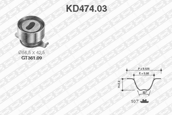 TRİGER KAYIŞ SETİ (EKSANTRİK SETİ) HONDA CIVIC 1,6L D16Y3 D16A6 D16Z2 (MB kasa) 95-96 / ROVER 216 416 Sİ 1,6L D16Y3 95-99 (1 KAYIŞ + 1 RULMAN) (107x240) - SNR - OEM 14400PM6004