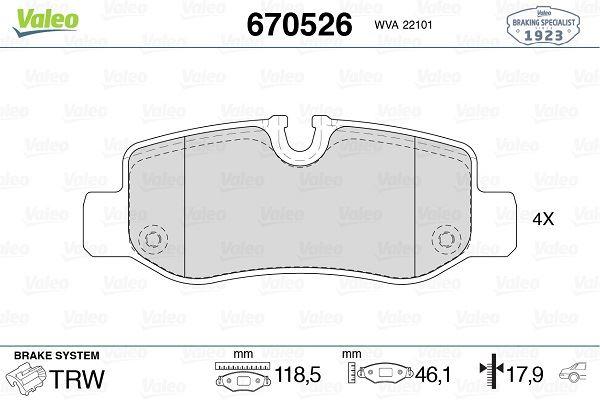FREN BALATASI ARKA MERCEDES VITO W447 - VALEO - OEM A4474200320
