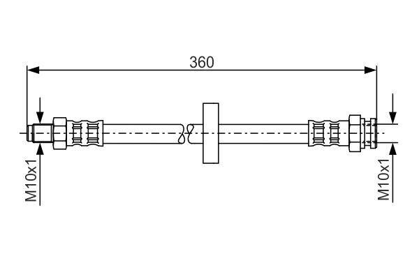 FREN HORTUMU; ARKA. 360.00 MM — BOSCH 1987481017 - BOSCH