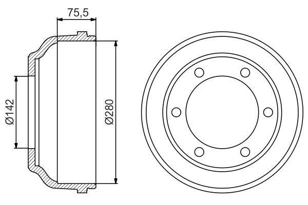 ARKA KAMPANA TRANSIT V.184 01>06 (CIFT TEKER) [280 / 75.5 MM] - BOSCH - OEM YC1W1126ED