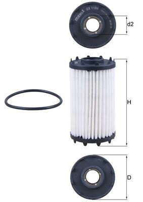 YAĞ FİLTRESİ Oil filter element — MAHLE OX1184D - MAHLE