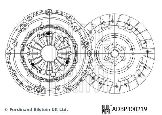 DEBRİYAJ SETİ P208-P508-P2008-P3008-P5008-PARTNER-BERLINGO-C3 AIRCROSS-C4-DS3-DS4-DS5 1.6 BlueHDI - BLUEPRINT - OEM 9823041680