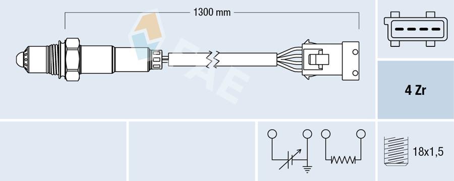 OKSİJEN SENSÖRÜ XSARA 1.8ie 97=> P405 1.8-2.0 (92-95) P406 2.0 16V(95-04) - FAE - OEM 1628.6W