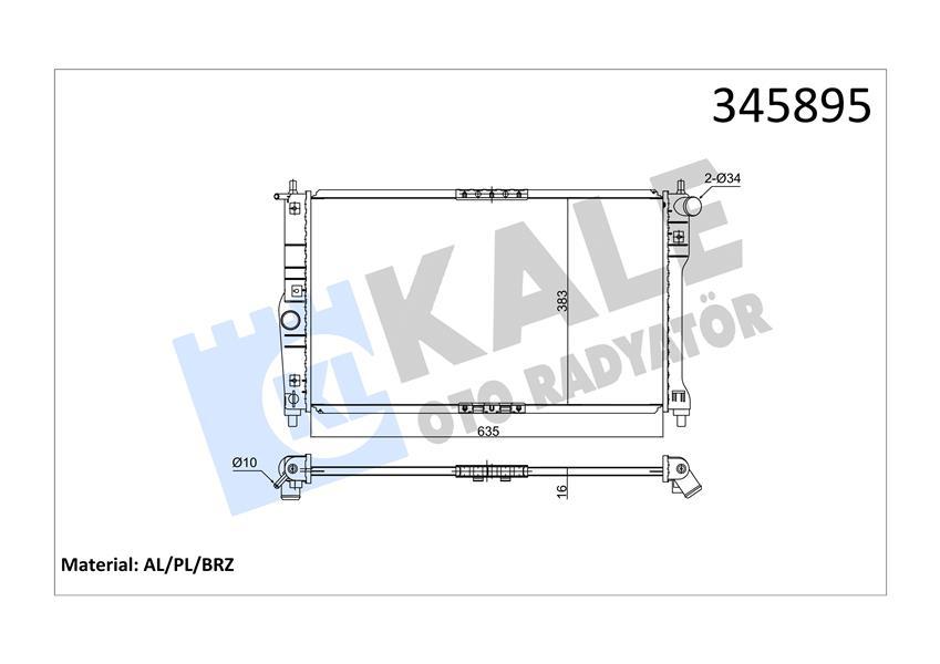 RADYATOR ESPERO-LANOS 1.4-1.5-1.6 (97+) AL PL BRZ - KALE - OEM 96182261