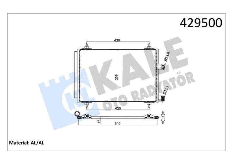 KONDENSER C5 (04+) C6 (05+) 407 (04+) 1.8 2.0 2.2 3.0 1.6HDI 2.0HDI 2.2HDI AL/BRZ - KALE - OEM 6455.FX