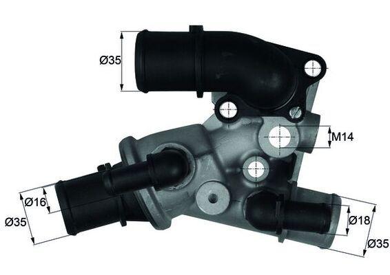 TERMOSTAT Thermostat. integral — MAHLE TI14080D - MAHLE