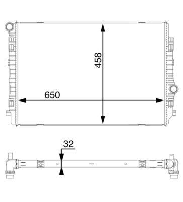 SU RADYATÖRÜ VW-SKODA-SEAT-AUDİ-PASSAT-ARTEON-GOLF7-TIGUAN 13> (DFHA-CUAA-CUNA-DBGB-DFGB 2,0 TDI) - MAHLE - OEM 5Q0121251CN-5Q0121251EN-5Q0121251HM