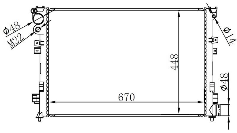 RADYATOR BRAZİNG MT(670X448X22)JUMPY 1.9D/ SCUDO 2.0 JTD 61875A - ORIS - OEM 1301Y4