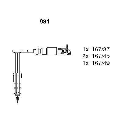 ATESLEME KABLOSU SETI MERCEDES M111 C-CLASS W202 S202 - BREMI - OEM 0300891450