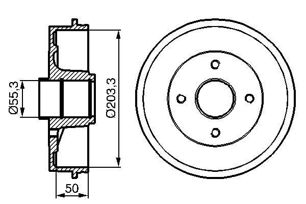 ARKA FREN KAMPANASI LAGUNA I 1.6 / 1.8 / 1.9 / 2.0 [203,3 / 85,5 MM] - BOSCH - OEM 7700820816