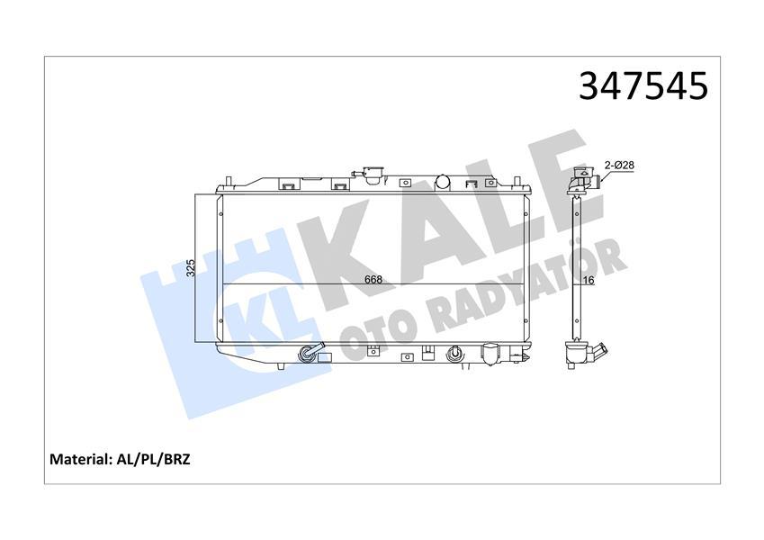 RADYATOR CIVIC II CIVIC IV (88-91) (AT) AL PL BRZ - KALE - OEM 19010PM3901