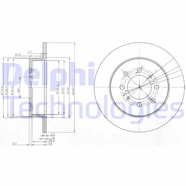 ARKA FREN DİSKİ (DOLU TİP) HONDA CIVIC 1,6L D16V1 VTEC VTI (EP ES EU kasa) 01-05 (260 çap x 4 bijon) - Takım disk fiyatıdır - DELPHI - OEM 42510S6DE00