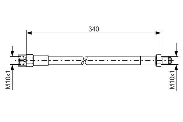 FREN HORTUMU ÖN 340mm VOLVO C70 (98-05)-S70 (96-00)-V70 (97-00) - BOSCH - OEM 3546813