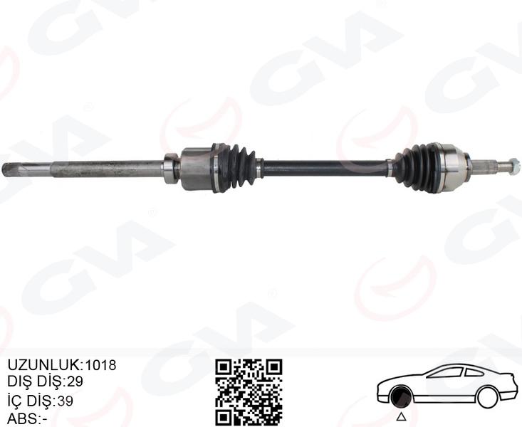KOMPLE AKS SAĞ RENAULT TRAFİC III 1.6 DCİ (14-) (1018mm) - GVA - OEM 391005010R