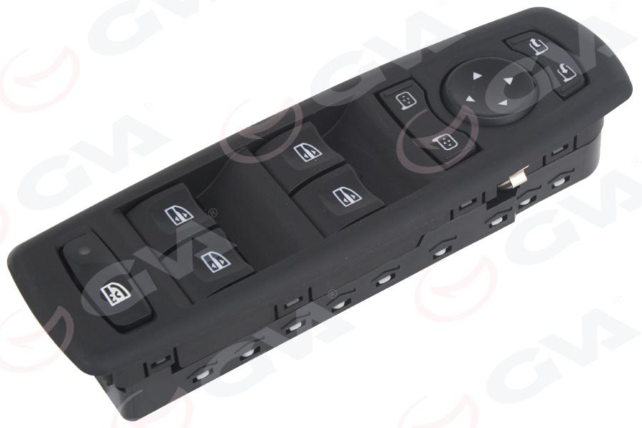 CAM AÇMA ANAHTARI ÖN SOL/SAĞ FLUENCE (DÖRTLÜ + MERKEZİ KİLİT DÜĞMELİ + AYNA AYARLI) - GVA - OEM 254000015R