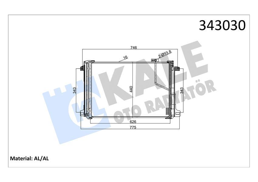 KLIMA RADYATORU MERCEDES W204 S204 C204 C218 W212 A207 C207 X204 - KALE - OEM A2045000654