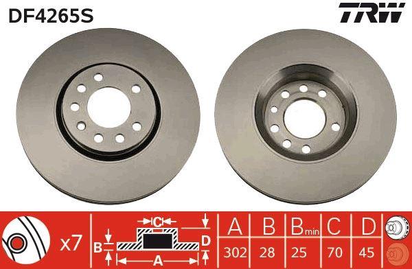 ÖN FREN AYNASI VECTRA C-SIGNUM 03>SAAB 9.3 02> 1.8 2.0 16V 2.2. 3.0 (302x28x7DLxHAVALI) - TRW - OEM 569004