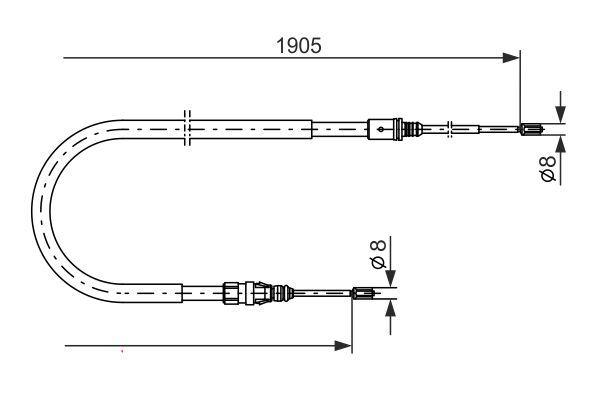 EL FREN TELİ P207 06=> (1905 MM) - BOSCH - OEM 4745.Z4
