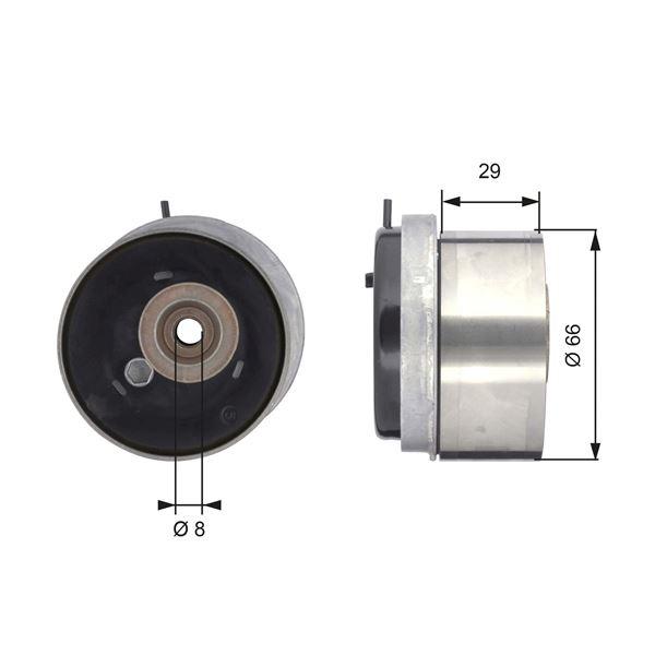 EKSANTRİK GERGİ RULMANI ASTRA G-ASTRA H-J-VECTRA C-INSIGNIA-MERIVA-ZAFIRA 1.6-1.6T-1.8 16V Z16XEP-XER-A16LET-XER-B16XER (55555653-55560082-5636451-563631) - GATES - OEM 55574864