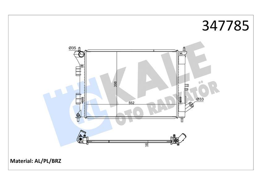 RADYATOR I30 1.4I-1.6I-1.6GDI 12=> ELANTRA 10=> KIA CEED PRO CEED CERATO SOUL (MT) AL PL BRZ - KALE - OEM 253103X010