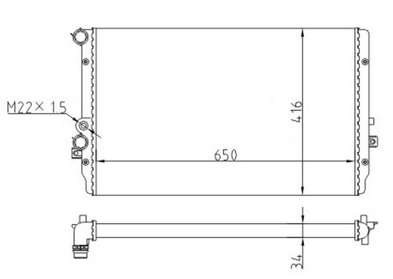 RADYATOR MECHANİCAL MT(650×416×34) 65012 - ORIS - OEM 1J0121253AC