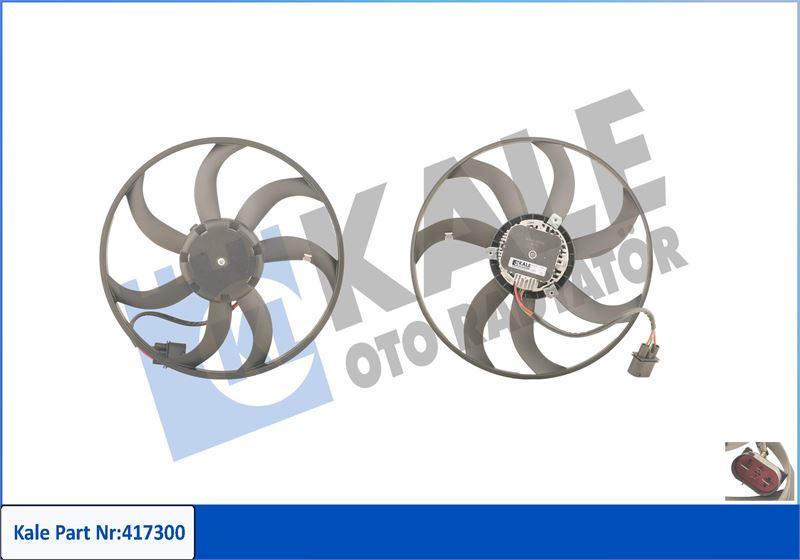 FAN MOTORU DAVLUMBAZLI SOL AUDI A3-ALTEA-SKODA OCTAVIA-SUPERB-VW CADDY III- GOLF V-VI (400W-410mm) - KALE - OEM 1K0959455DM