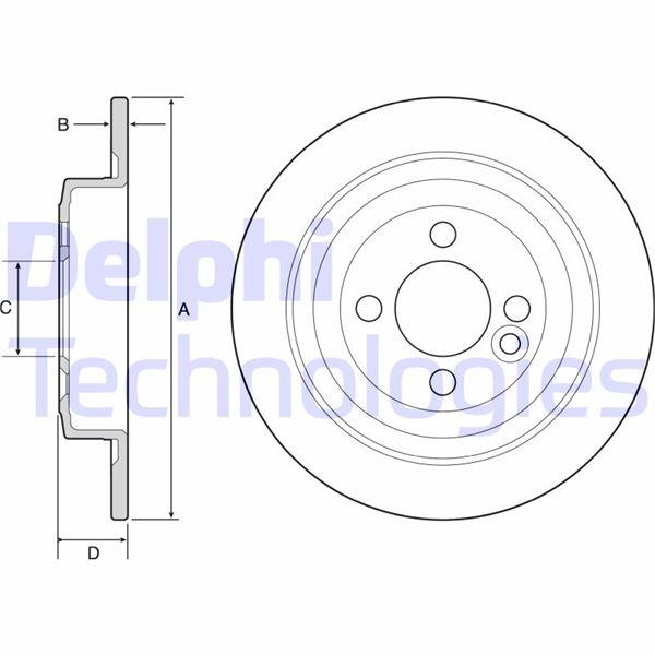 FREN DİSKİ (ÇİFTLİ PAKET) - BOYALI. DELİKSİZ ARKA MINI JOHN COOPER WORKS 07/2008 > - DELPHI - OEM 34216784389