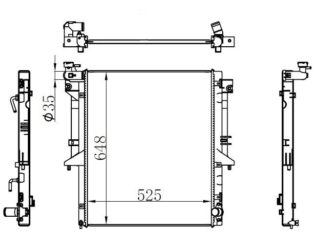 RADYATOR BRAZİNG MT(525X638X16)L200 16 LIK ( 2015+) - ORIS - OEM MN135120